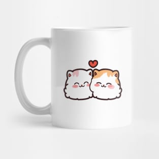 cute cat cartoon couple Mug